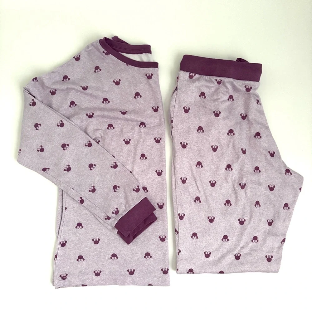 Disney | Women’s Purple Minnie Mouse All Over Long Sleeve Pajama Pants Set - Picture 2 of 14